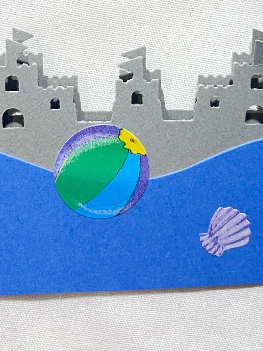 Nautical Beach Border Trim with Dolphins, Sailboats and Sandcastle Motifs - Picture 2 of 5